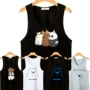 Của chúng tôi naked gấu t-shirt nam giới và phụ nữ không tay vest anime xung quanh vest vai phim hoạt hình gấu trắng Chúng Tôi Trần Bears ... sticker trà sữa cute