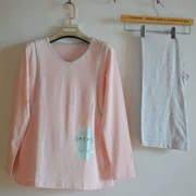 Tình yêu Liujia L3291 cotton nhà dịch vụ thai sản ăn tháng quần áo mùa thu quần áo hai mặc phụ nữ mang thai cho con bú phù hợp với