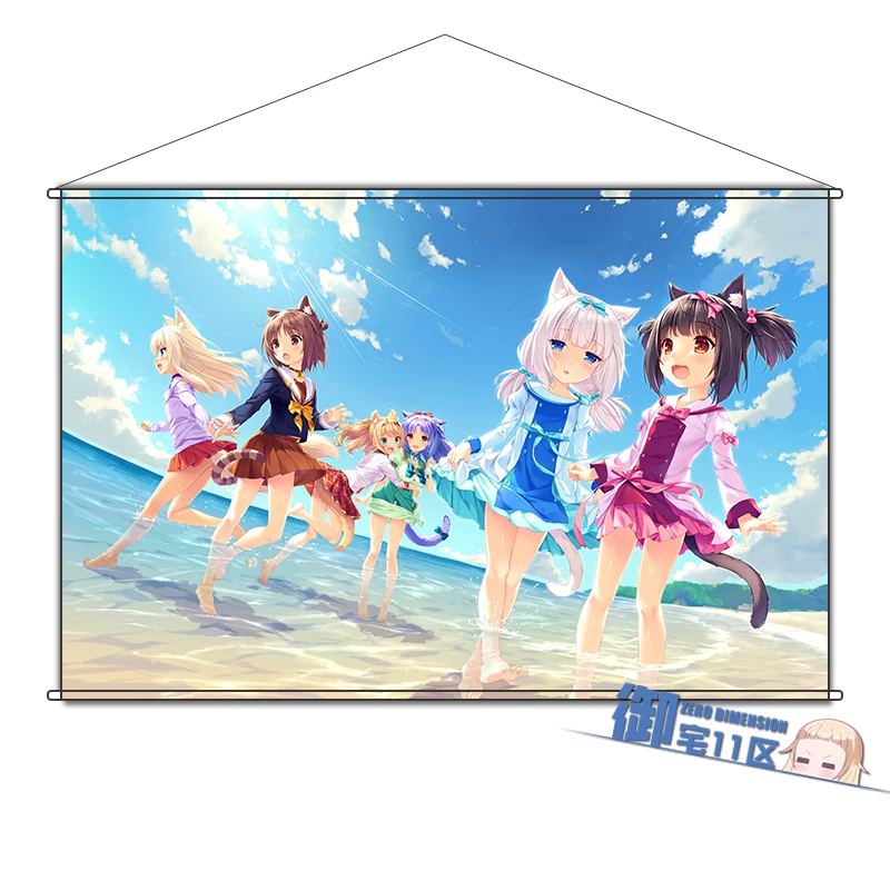 Аниме-панно NEKOPARA chocola и maple, 60×90 см или брелок, ПВХ/металлический держатель