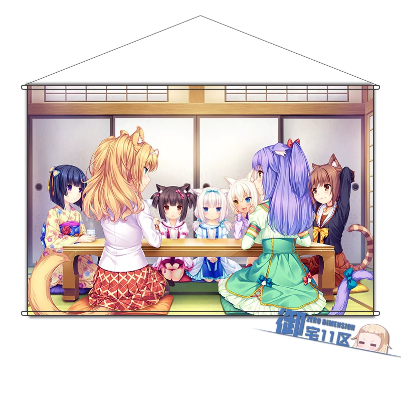 Аниме-панно NEKOPARA chocola и maple, 60×90 см или брелок, ПВХ/металлический держатель