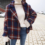 Ngắn người đàn ông áo len 2017 mùa đông Hàn Quốc retro kẻ sọc áo len ngắn dày houndstooth phù hợp với áo dạ nữ đẹp 2021