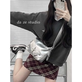 Вместительная и большая сумка через плечо, летняя серебряная сумка на одно плечо