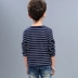 Quần áo trẻ em bé trai áo thun sọc dài tay trong quần áo trẻ em mùa xuân và mùa thu mới Quần áo trẻ em đáy mới 7 tuổi - Áo thun