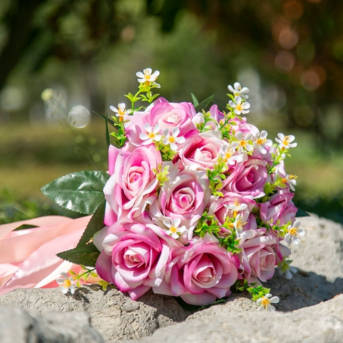 Букеты невесты, свадебная розовая шелковая ткань корейский стиль