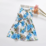Летнее хлопковое платье, майка без рукавов, платье-комбинация, детская юбка, в западном стиле, в корейском стиле, в цветочек