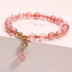 Vòng tay pha lê Handmade Nữ chuyển ngọc trai Hoa đào Dâu tây Crystal Bracelet Hàn Quốc Đơn giản Sinh viên Oyster Bracelet Bracelet - Vòng đeo tay Cuff vòng vàng 18k Vòng đeo tay Cuff