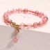 Vòng tay pha lê Handmade Nữ chuyển ngọc trai Hoa đào Dâu tây Crystal Bracelet Hàn Quốc Đơn giản Sinh viên Oyster Bracelet Bracelet - Vòng đeo tay Cuff vòng gỗ Vòng đeo tay Cuff