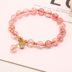 Vòng tay pha lê Handmade Nữ chuyển ngọc trai Hoa đào Dâu tây Crystal Bracelet Hàn Quốc Đơn giản Sinh viên Oyster Bracelet Bracelet - Vòng đeo tay Cuff vòng vàng 18k Vòng đeo tay Cuff