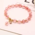 Vòng tay pha lê Handmade Nữ chuyển ngọc trai Hoa đào Dâu tây Crystal Bracelet Hàn Quốc Đơn giản Sinh viên Oyster Bracelet Bracelet - Vòng đeo tay Cuff vòng gỗ Vòng đeo tay Cuff