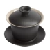 Ông Nanshan Zen phong cách đá đen tráng men gốm đen che bát ba bát trà Kung Fu đặt tách trà đá - Trà sứ
