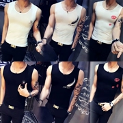 Thanh niên vest nam cotton Slim-shirts Hàn Quốc phiên bản của xu hướng của mùa hè junior học sinh trung học thể thao không tay mồ hôi vest
