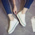 Da trắng giày của phụ nữ tăng dày nền tảng giày vải Hàn Quốc giày phẳng hoang dã giày sinh viên chụp đường phố giày thường Plimsolls