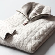 Ý kinh doanh dày ấm ấm cashmere mùa đông nam nửa cao dây kéo áo len cashmere DAZ365