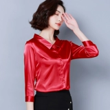 Шелковая осенняя рубашка для матери, 2019 года, в корейском стиле