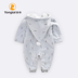 Tong Tai Mũ trùm đầu một mảnh 3-24 tháng tuổi nam nữ sơ sinh mùa thu và mùa đông cotton mỏng dây kéo ra quần áo mới quan ao tre em Áo liền quần