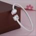 925 sterling bạc hello kitty Hello Kitty baby baby baby vòng tay nam và nữ vòng tay trẻ em bạc trang sức vòng tay trầm hương Vòng đeo tay Cuff