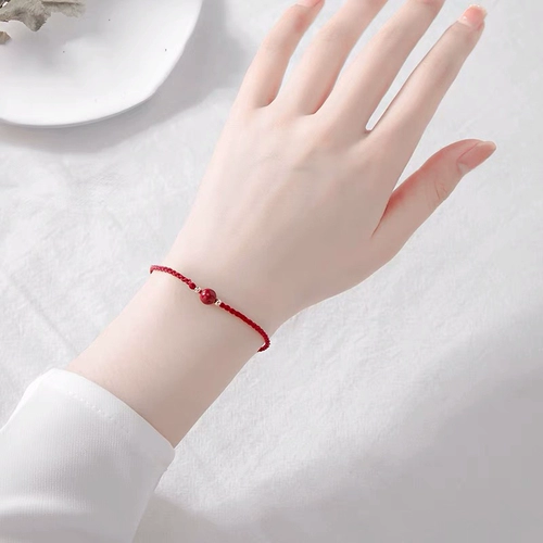 Браслет на ногу, плетеный оберег на день рождения для влюбленных ручной работы, простой и элегантный дизайн, цвета киновари, подарок на день рождения