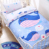 trẻ mầm non ba mảnh giường comforter đặt Liu Jiantao bông bé ngủ trưa bìa là một con cá voi nhỏ - Bộ đồ giường trẻ em 	chăn ga cho bé đi học	 Bộ đồ giường trẻ em