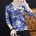 Áo thun nam tay dài cổ chữ V 2017 mùa thu nam mới phiên bản Hàn Quốc của xu hướng tự may quần áo nam xu hướng áo thun dài tay mùa thu