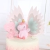 Trang trí bánh nướng cánh màu hồng màu xanh kỳ lân búp bê trang trí bánh thiên thần cánh cung cấp bên ăn mặc - Trang trí nội thất