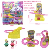 Hello kitty, японская игрушка, комплект, поезд, крутящаяся интерактивная горка, для детей и родителей