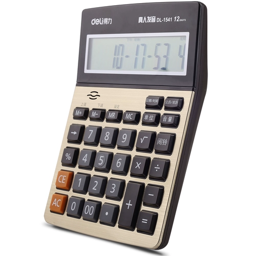 Deli 1541a Voice Calculator большой экран живой настольный настольный тип рабочего стола