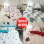Simple Network ins giường kẻ sọc lanh chăn đỏ một gia đình bốn sinh viên ký túc xá độc thân ba mảnh vải quilt - Bộ đồ giường bốn mảnh bộ ga giường