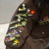 Giải phóng mặt bằng 99 nhân dân tệ bông quần áo Harajuku màu đen lông cổ áo sọc thêu hoa bông lỏng sinh viên nữ ngắn áo khoác mùa đông quần áo áo phao lông vũ nữ Bông