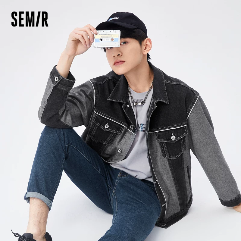 Джинсовая мужская куртка в стиле весна от Semir, ретро тренд, oversize, 2021 год