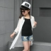 Cô gái và trẻ em của quần áo chống nắng trẻ em lớn 2018 mùa hè mới phần dài siêu mỏng áo bảo vệ UV cardigan áo khoác trẻ em 10 tuổi Áo khoác