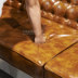 gió công nghiệp châu Âu và Mỹ làm ghế sofa khách sạn sofa thanh sang trọng da nhôm ghế sofa da retro cũ cá tính sáng tạo nhẹ - Ghế sô pha sofa giường cao cấp Ghế sô pha