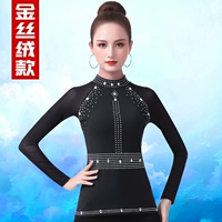 AA6D077 TOP LONGELEAVE BLACK (золото бархат)
