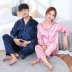 Cặp đôi đồ ngủ nữ băng lụa mùa xuân và mùa thu áo len dài tay nam size lớn phiên bản Hàn Quốc của set đồ lụa mỏng tại nhà mùa hè màu rắn