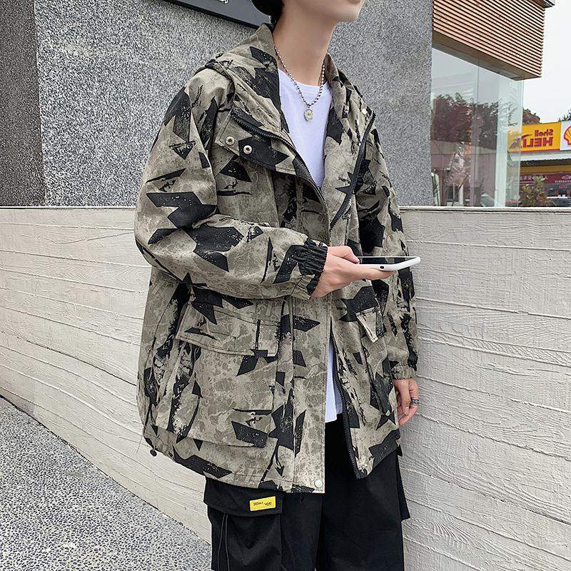 Camouflage jacket men's spring and autumn Korean fashion jacket