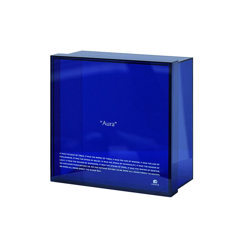 In Stock, Blue Acrylic Storage Box (With Cover)oroliving original Northern Europe  blue and white color storage tray ornaments Cosmetics dustproof Storage box