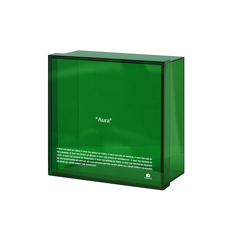 In Stock, Green Acrylic Storage Box (Including Cover)oroliving original Northern Europe  blue and white color storage tray ornaments Cosmetics dustproof Storage box