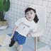 Cô gái mùa hè 2018 mới bé ngắn tay T-Shirt trẻ em mỏng cotton Hàn Quốc phiên bản của nhóm mùa hè giá mua-9.9 nhân dân tệ Áo thun