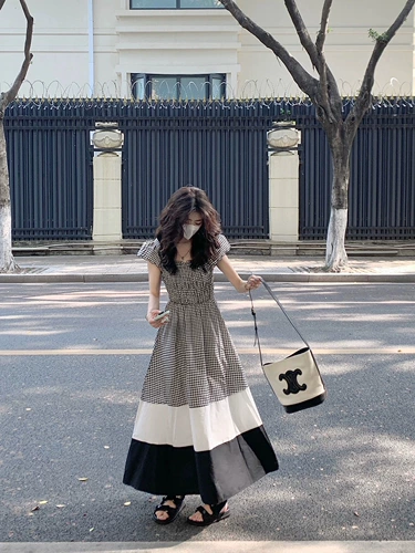 Дизайнерское платье, приталенный корсет, летняя длинная юбка, французский стиль, тренд сезона