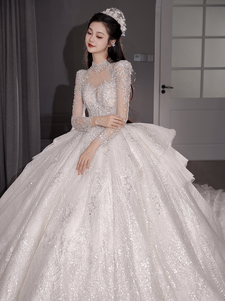  XXL 128 catties+Qiti wedding dress to send built -in zipper skirts   - $15.71 
