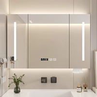 gương bàn trang điểm Gỗ chắc chắn thông minh gương phòng tắm tủ treo tường phòng tắm gương phòng tắm nhà vệ sinh gương có giá để đồ có khóa bảo quản gương ốp tường