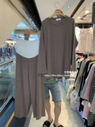 Hàn Quốc mua cho bà bầu cho con bú 2019 mùa thu cotton điều dưỡng Áo thun nâng bụng rộng quần nhà tháng quần áo phù hợp - Giải trí mặc / Mum mặc