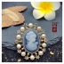 Trang sức thật bên trong ngọc trai nước ngọt Cameo trâm cài trâm ngọt ngào khí chất hoang dã vụ nổ mạng đỏ âm thanh với cùng một đoạn - Trâm cài cài áo vest nam Trâm cài