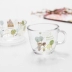 Công chúa loạt phim hoạt hình thủy tinh chịu nhiệt bát thủy tinh cốc nhà gạo bát bột yến mạch cốc trà cốc sữa hộ gia đình - Tách