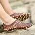 Giày nhựa Dép nhựa nam mùa hè Giày lười lỗ rỗng cỡ lớn Giày đế bệt chống trượt Baotou - Sandal