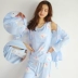 Bộ đồ ba mảnh, mùa xuân và mùa thu, cotton, bà bầu, đồ ngủ, mùa thu, thai sản, quần áo cho con bú, sau sinh, cho con bú, trang phục áo đẹp Bộ Pajama