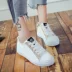 Bảng đen giày nữ 2018 mới Hàn Quốc phiên bản của hoang dã thường giày vải giày nữ học sinh trung học giày phẳng màu đen giày giày thể thao lining Plimsolls