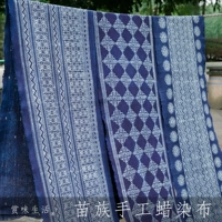 Ручная натуральная растительная красяна синяя краситель ткань чисто хлопчатобумажная ткань Miao этнический стиль ветровый восковой окраска
