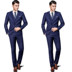 Suit photo studio màu xanh phiên bản Hàn Quốc của thanh niên đẹp trai trình diễn trang phục dạ hội phù hợp với bộ đồ ba mảnh nam - Suit phù hợp quần tây Suit phù hợp