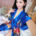 Mùa hè ngắn tay đồ ngủ lụa của phụ nữ sexy áo ngủ một mảnh nightdress cổ điển kimono ren áo choàng tắm đẹp dịch vụ nhà Night Robe