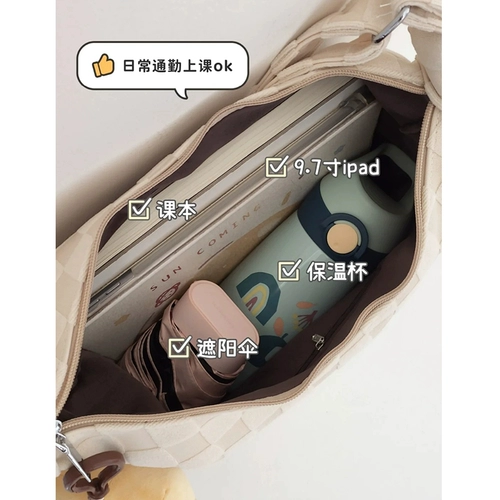 Брендовая вместительная и большая сумка подмышку, сумка через плечо, шоппер, подходит для студента, осенняя